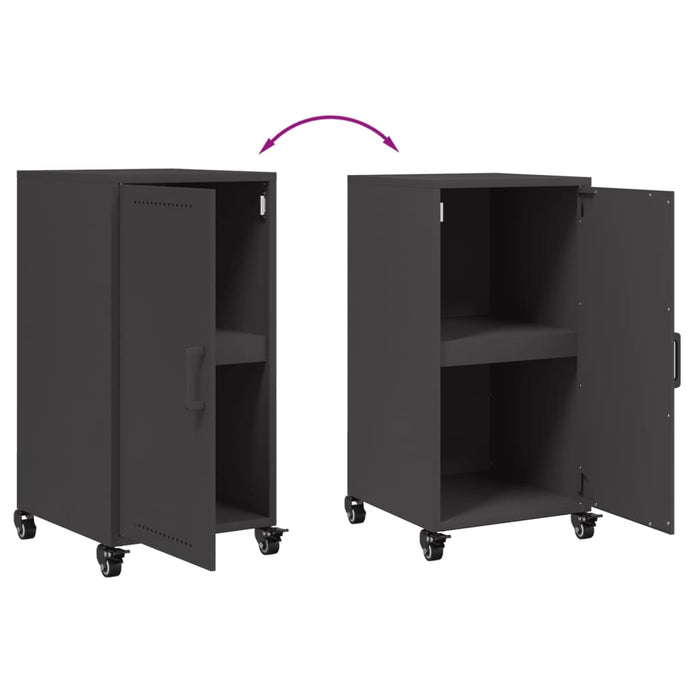 vidaXL Credenza Nera 36x39x72 cm in Acciaio