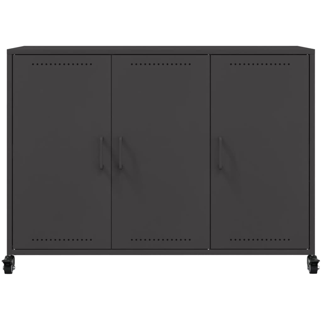 vidaXL Credenza Nera 100,5x39x72 cm in Acciaio