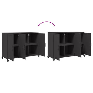 vidaXL Credenza Nera 100,5x39x72 cm in Acciaio