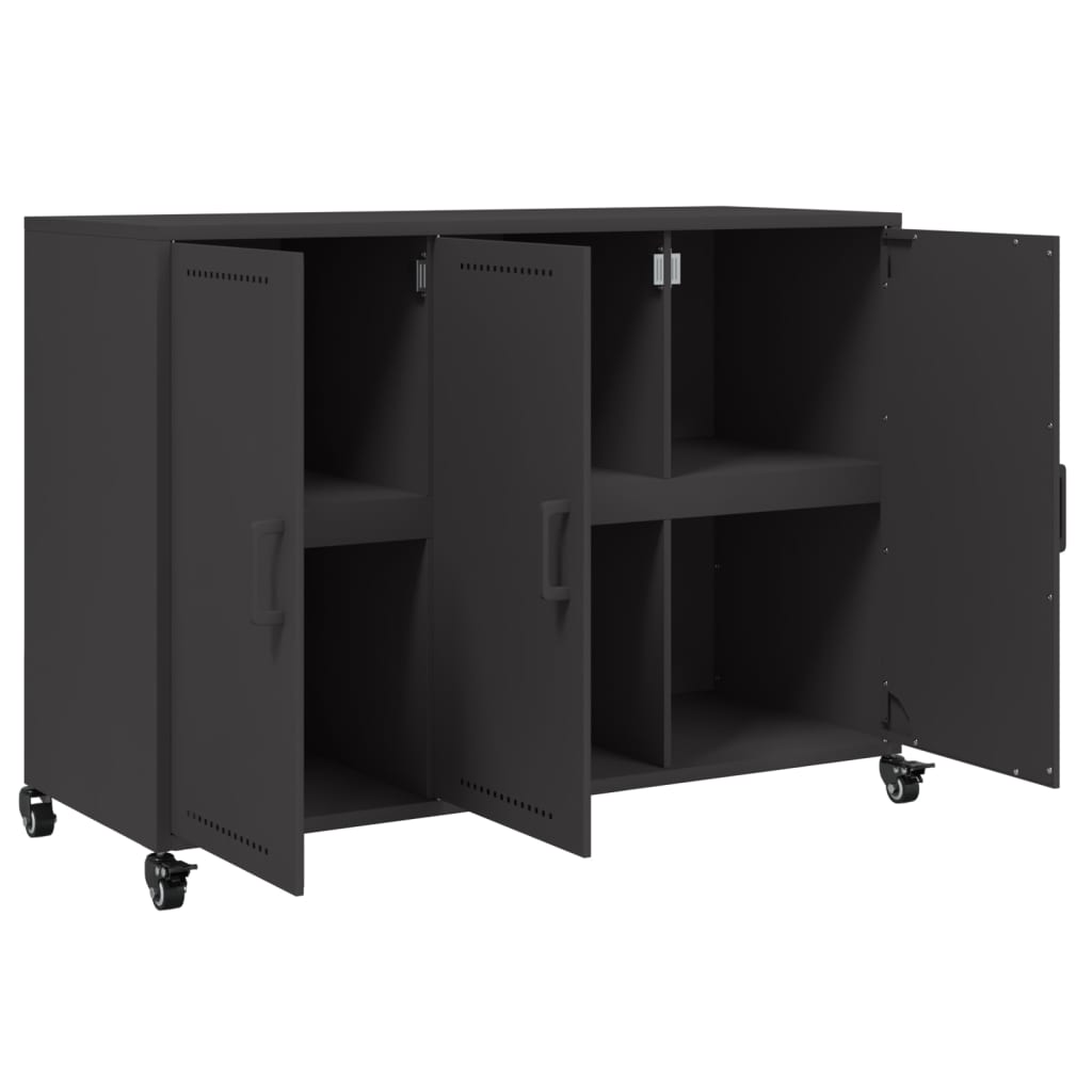 vidaXL Credenza Nera 100,5x39x72 cm in Acciaio