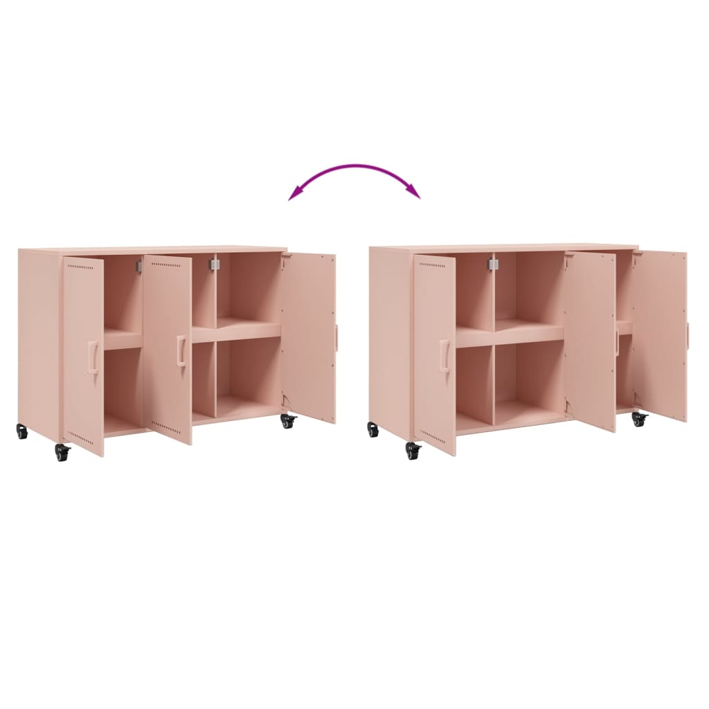 vidaXL Credenza Rosa 100,5x39x72 cm in Acciaio
