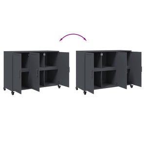 Credenza-Buffet-Armadio da cucina Antracite 100,5x39x72 cm in Acciaio