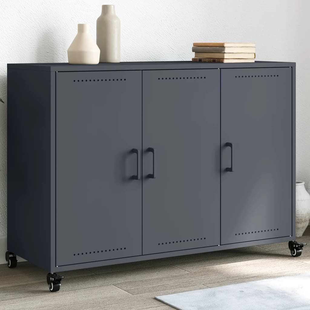 vidaXL Credenza Antracite 100,5x39x72 cm in Acciaio