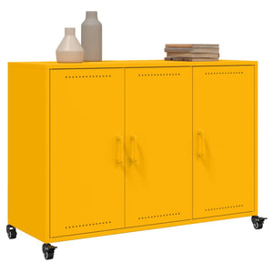 Credenza Giallo Senape 100,5x39x72 cm in Acciaio 846683