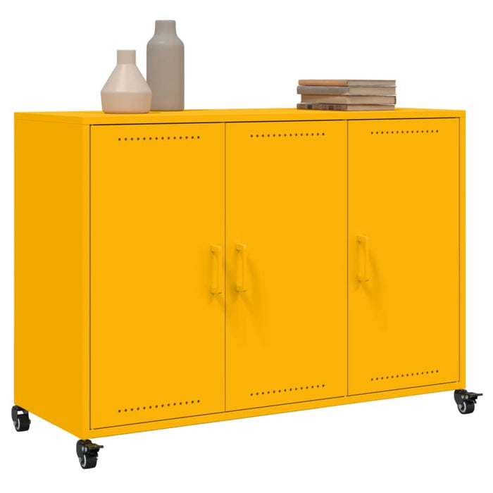 Credenza Giallo Senape 100,5x39x72 cm in Acciaio 846683