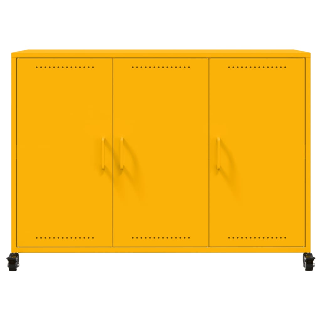 Credenza Giallo Senape 100,5x39x72 cm in Acciaio 846683