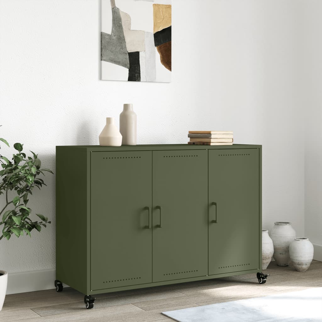 Credenza Verde Oliva 100,5x39x72 cm in Acciaio