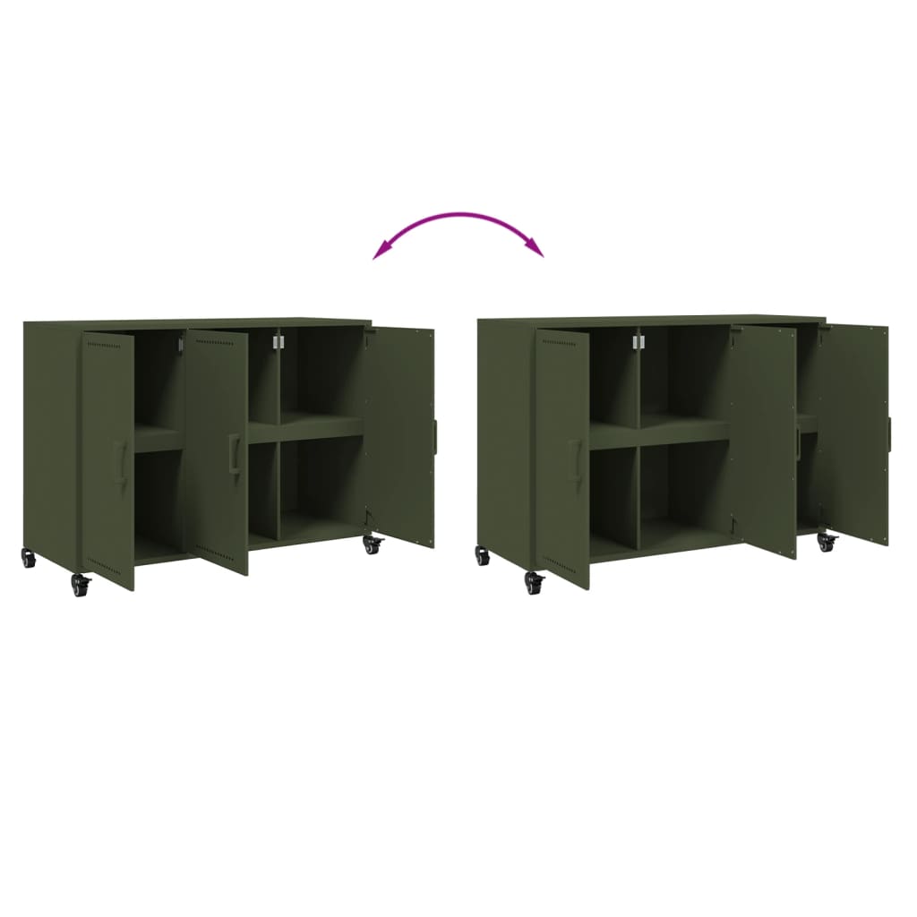 Credenza Verde Oliva 100,5x39x72 cm in Acciaio 846684