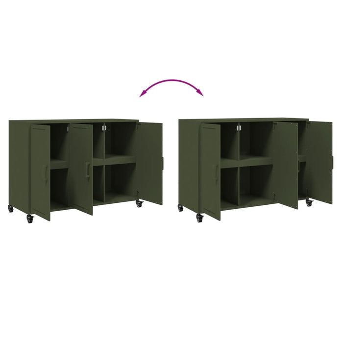 Credenza Verde Oliva 100,5x39x72 cm in Acciaio 846684