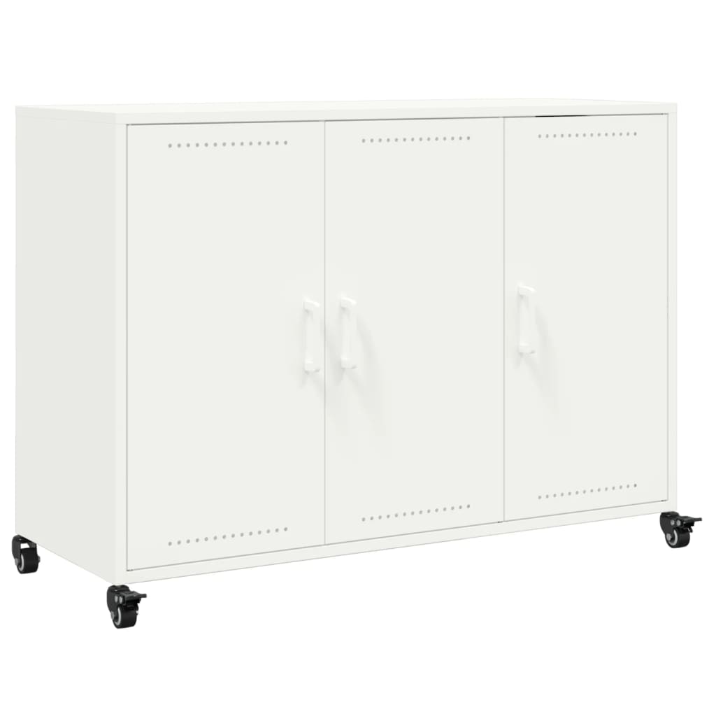 Credenza-Buffet-Armadio da cucina Bianca 100,5x39x72 cm in Acciaio
