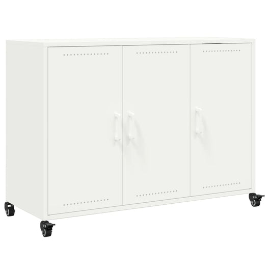 Credenza-Buffet-Armadio da cucina Bianca 100,5x39x72 cm in Acciaio