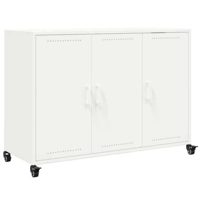 Credenza-Buffet-Armadio da cucina Bianca 100,5x39x72 cm in Acciaio