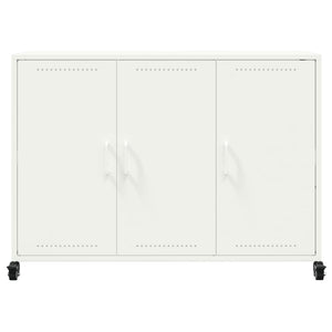 Credenza-Buffet-Armadio da cucina Bianca 100,5x39x72 cm in Acciaio