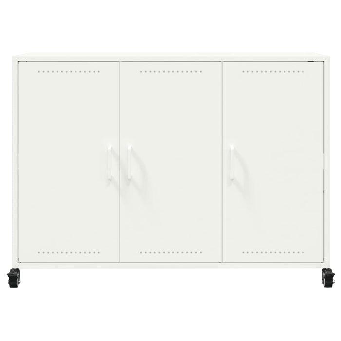 Credenza-Buffet-Armadio da cucina Bianca 100,5x39x72 cm in Acciaio