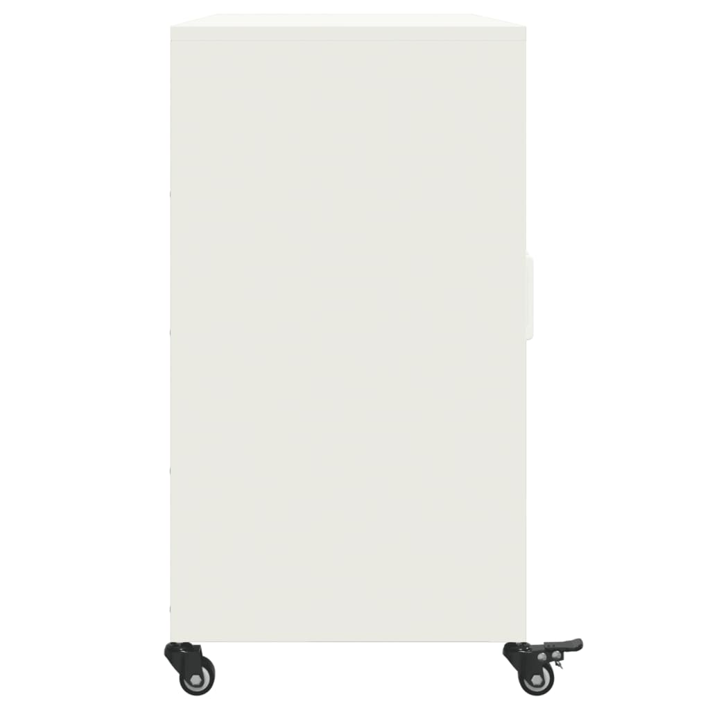 Credenza-Buffet-Armadio da cucina Bianca 100,5x39x72 cm in Acciaio