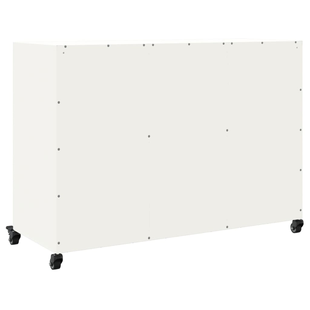 Credenza-Buffet-Armadio da cucina Bianca 100,5x39x72 cm in Acciaio
