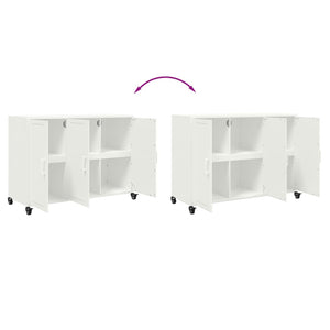 Credenza-Buffet-Armadio da cucina Bianca 100,5x39x72 cm in Acciaio