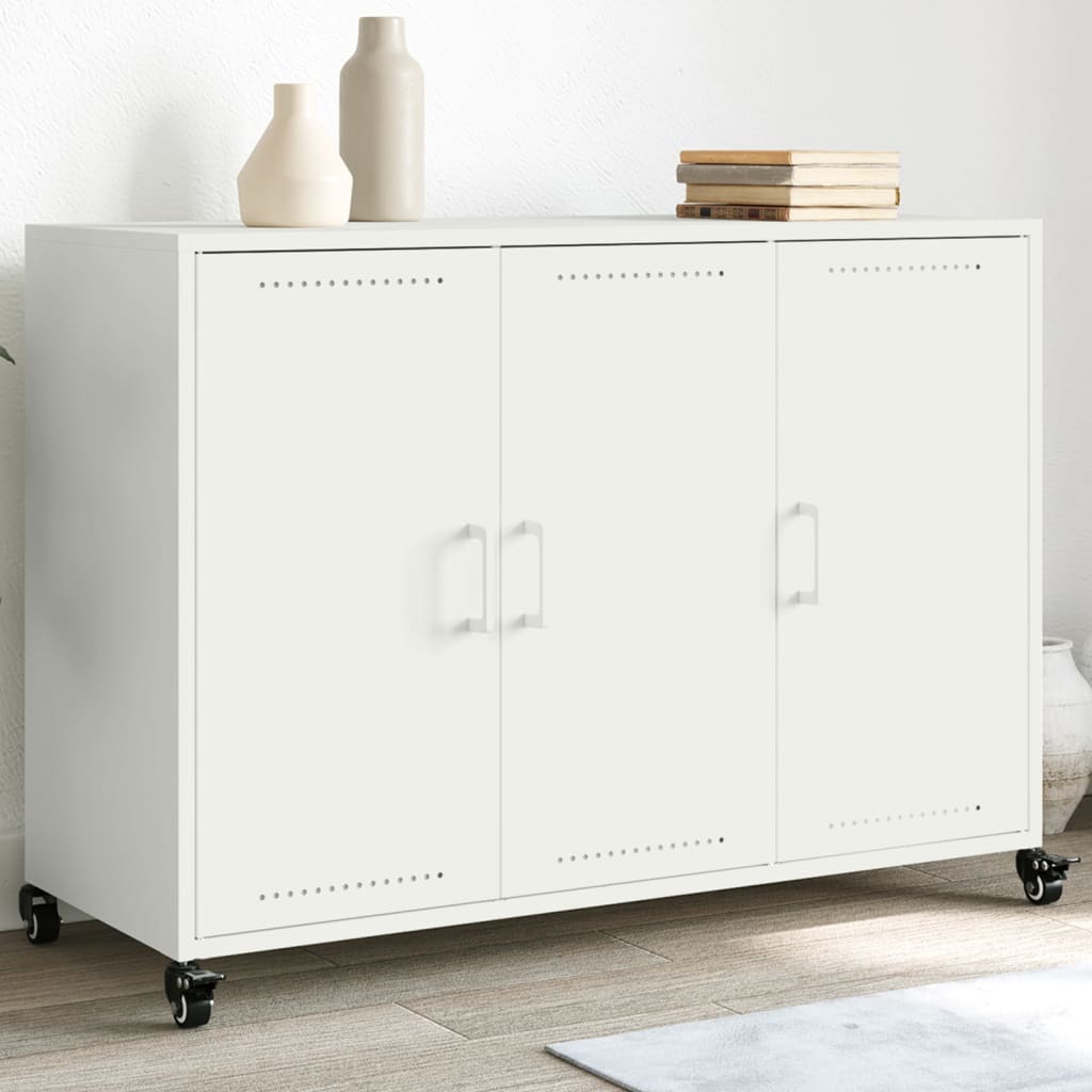 Credenza-Buffet-Armadio da cucina Bianca 100,5x39x72 cm in Acciaio
