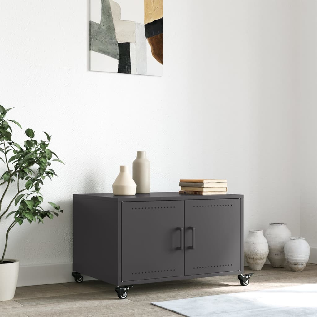 Tavolino da Salotto Nero 100,5x39x72 cm in Acciaio 846686