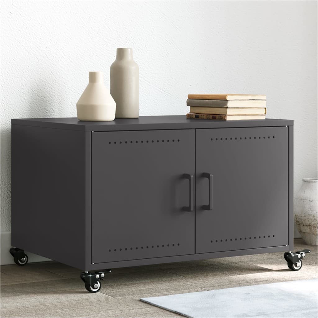 Tavolino da Salotto Nero 100,5x39x72 cm in Acciaio 846686