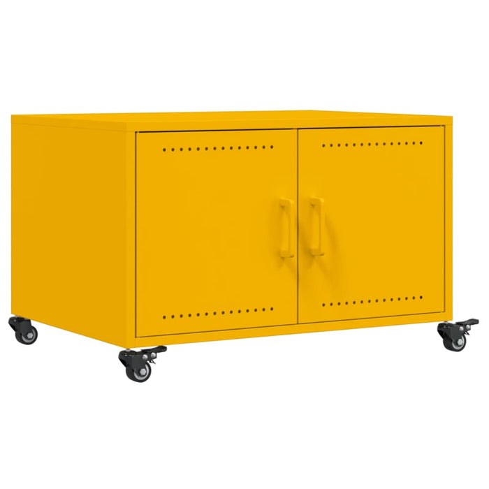 Tavolino Giallo Senape 68x50x43,5 cm Acciaio Laminato a Freddo 846689