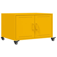 Tavolino-Tavolino da soggiorno-Tavolo Giallo Senape 68x50x43,5 cm Acciaio Laminato a Freddo