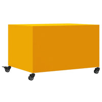 Tavolino-Tavolino da soggiorno-Tavolo Giallo Senape 68x50x43,5 cm Acciaio Laminato a Freddo