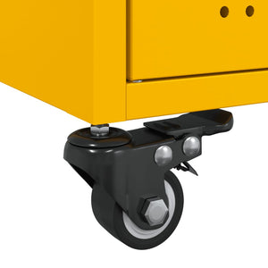 Tavolino Giallo Senape 68x50x43,5 cm Acciaio Laminato a Freddo 846689