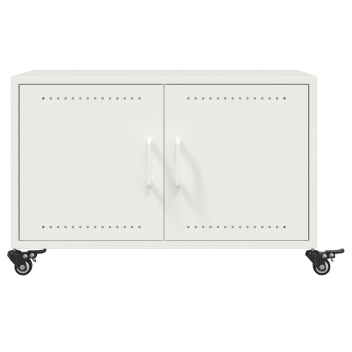 Tavolino da Salotto Bianco 68x50x43,5 cm in Acciaio 846691