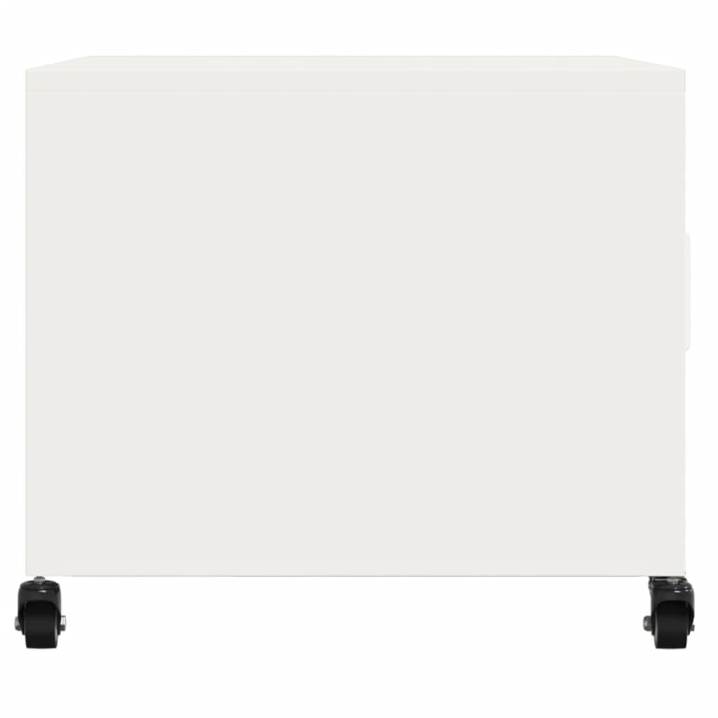 Tavolino da Salotto-Tavolino da soggiorno-Tavolo Bianco 68x50x43,5 cm in Acciaio