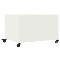 Tavolino da Salotto Bianco 68x50x43,5 cm in Acciaio 846691