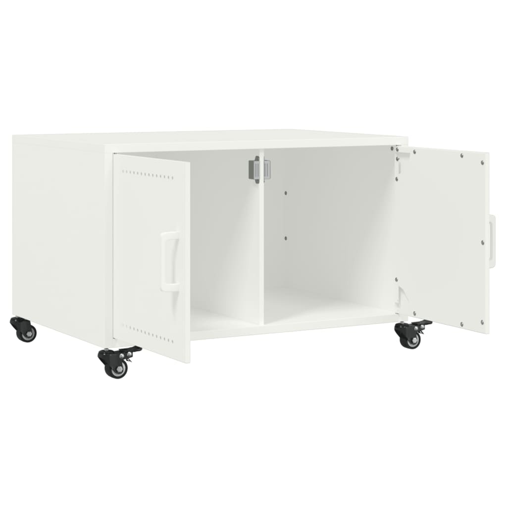 Tavolino da Salotto Bianco 68x50x43,5 cm in Acciaio 846691