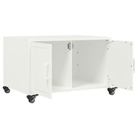 Tavolino da Salotto Bianco 68x50x43,5 cm in Acciaio 846691