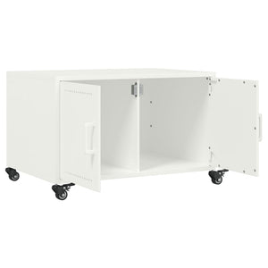 Tavolino da Salotto Bianco 68x50x43,5 cm in Acciaio 846691