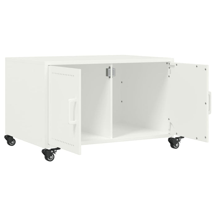 Tavolino da Salotto Bianco 68x50x43,5 cm in Acciaio 846691