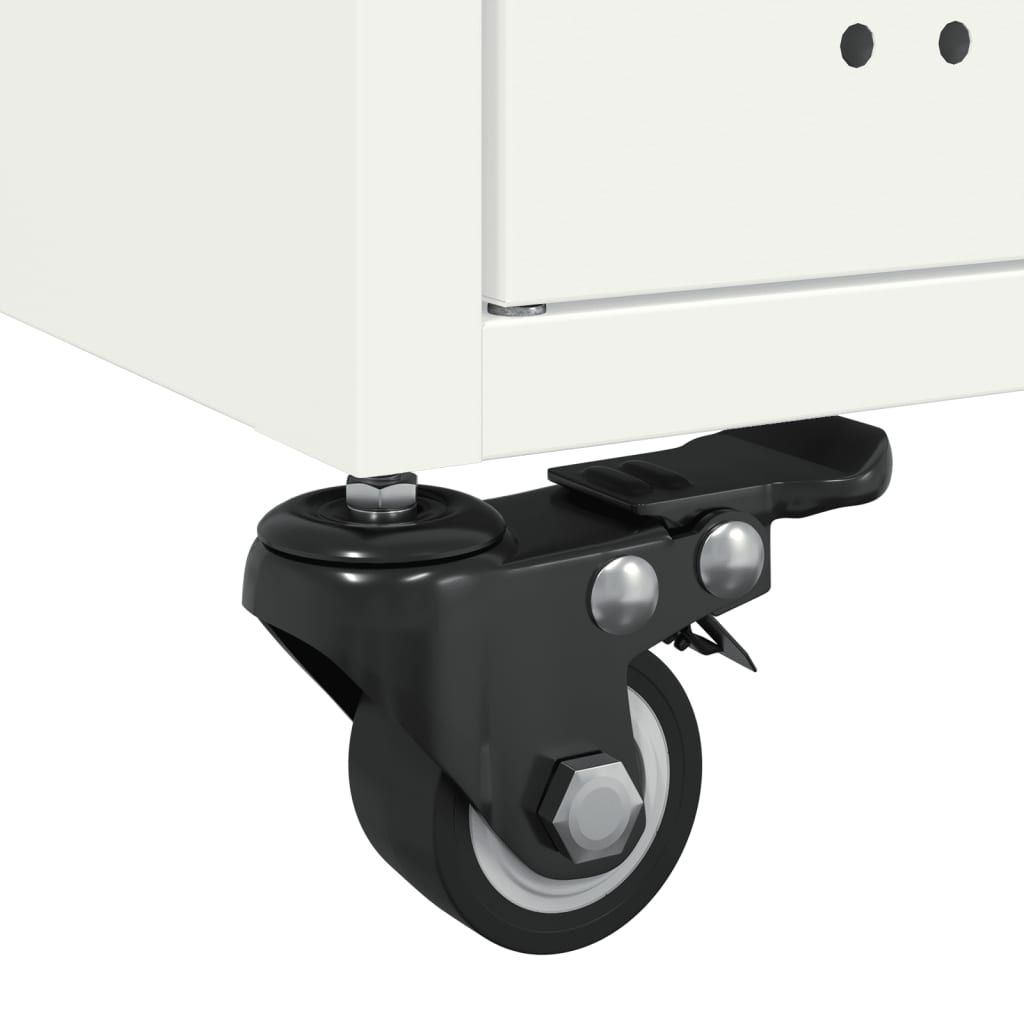 Tavolino da Salotto Bianco 68x50x43,5 cm in Acciaio 846691