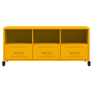 Mobile TV-Credenza TV-Console TV Giallo Senape 100,5x39x43,5 cm in Acciaio 829886