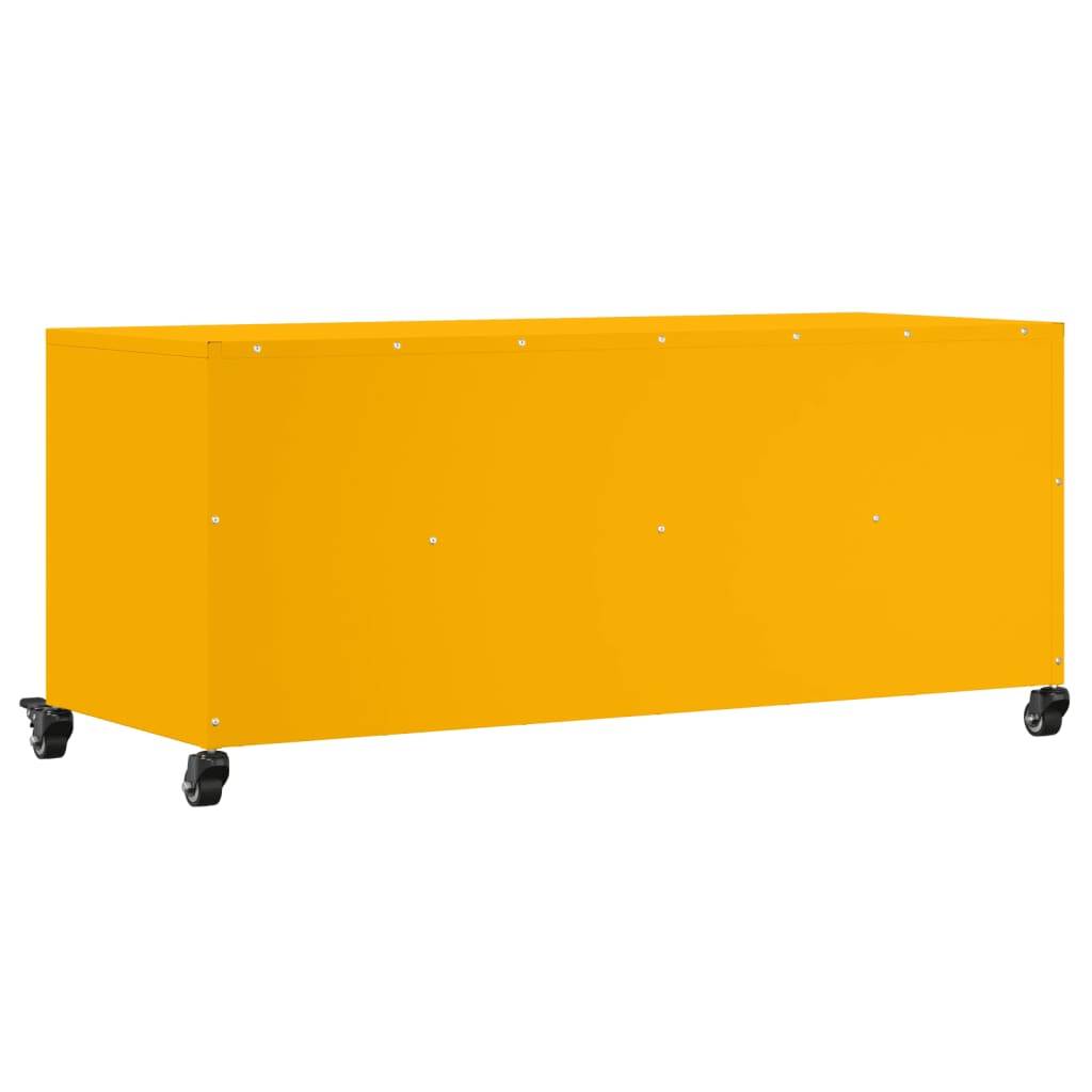 Mobile TV-Credenza TV-Console TV Giallo Senape 100,5x39x43,5 cm in Acciaio 829886
