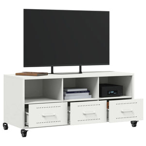 Mobile TV-Credenza TV-Console TV Bianco 100,5x39x43,5 cm in Acciaio 594033