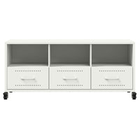 Mobile TV-Credenza TV-Console TV Bianco 100,5x39x43,5 cm in Acciaio 594033