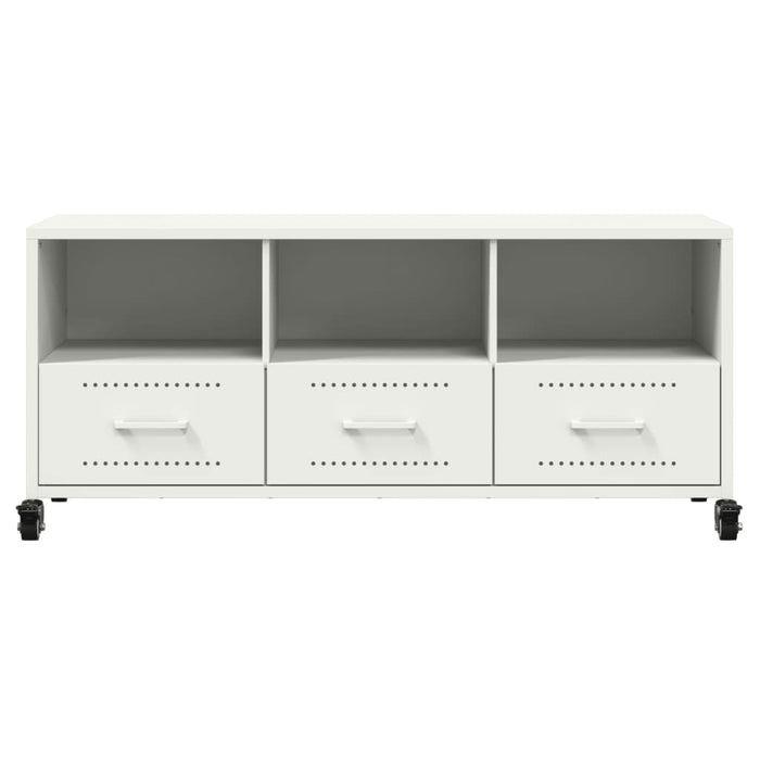 Mobile TV-Credenza TV-Console TV Bianco 100,5x39x43,5 cm in Acciaio 594033