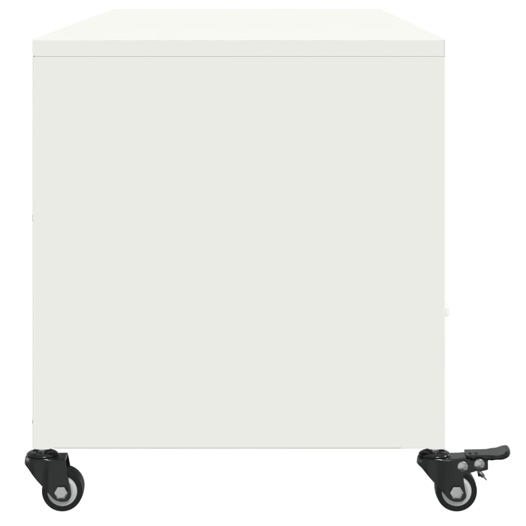Mobile TV-Credenza TV-Console TV Bianco 100,5x39x43,5 cm in Acciaio 594033