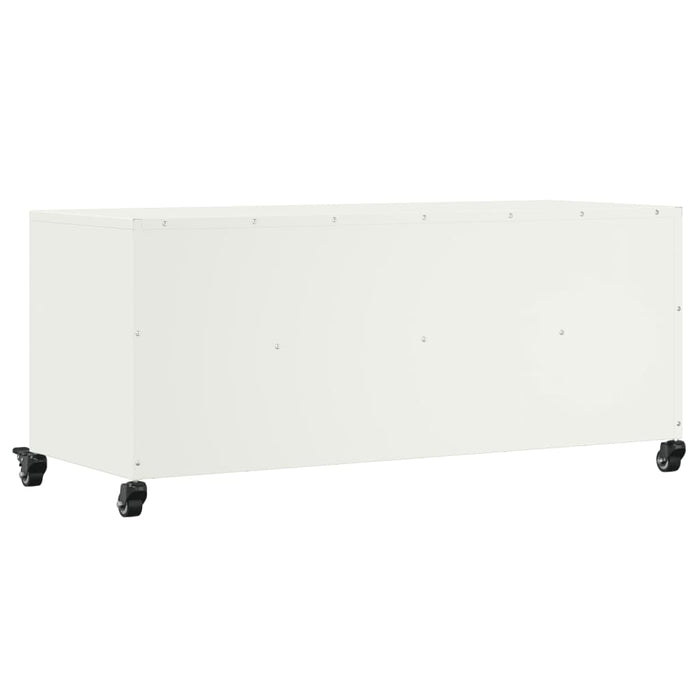Mobile TV-Credenza TV-Console TV Bianco 100,5x39x43,5 cm in Acciaio 594033