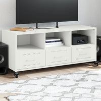 Mobile TV-Credenza TV-Console TV Bianco 100,5x39x43,5 cm in Acciaio 594033