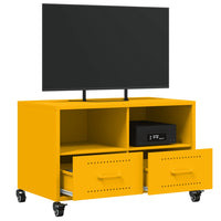 Mobile TV-Credenza TV-Console TV Giallo Senape 68x39x43,5cm Acciaio Laminato a Freddo 716012