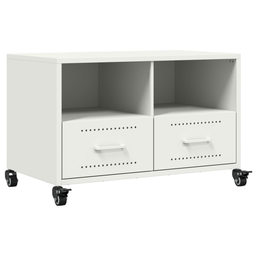 Mobile TV-Credenza TV-Console TV Bianco 68x39x43,5 cm in Acciaio 110607