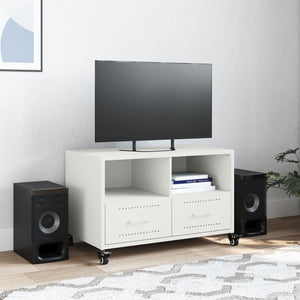 Mobile TV-Credenza TV-Console TV Bianco 68x39x43,5 cm in Acciaio 110607