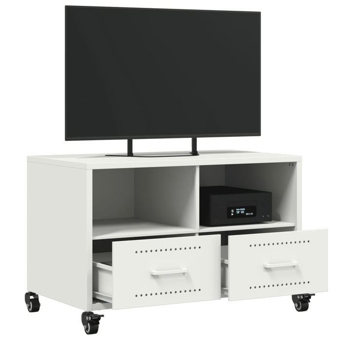 Mobile TV-Credenza TV-Console TV Bianco 68x39x43,5 cm in Acciaio 110607