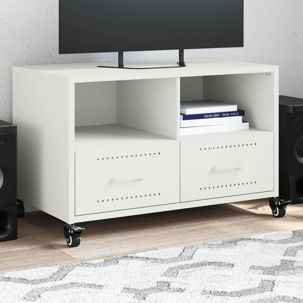 Mobile TV-Credenza TV-Console TV Bianco 68x39x43,5 cm in Acciaio 110607