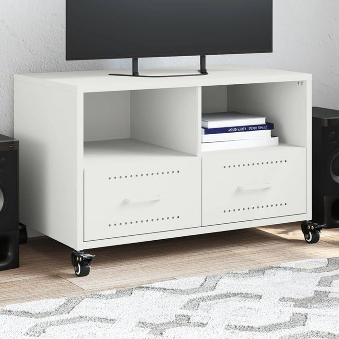 Mobile TV-Credenza TV-Console TV Bianco 68x39x43,5 cm in Acciaio 110607